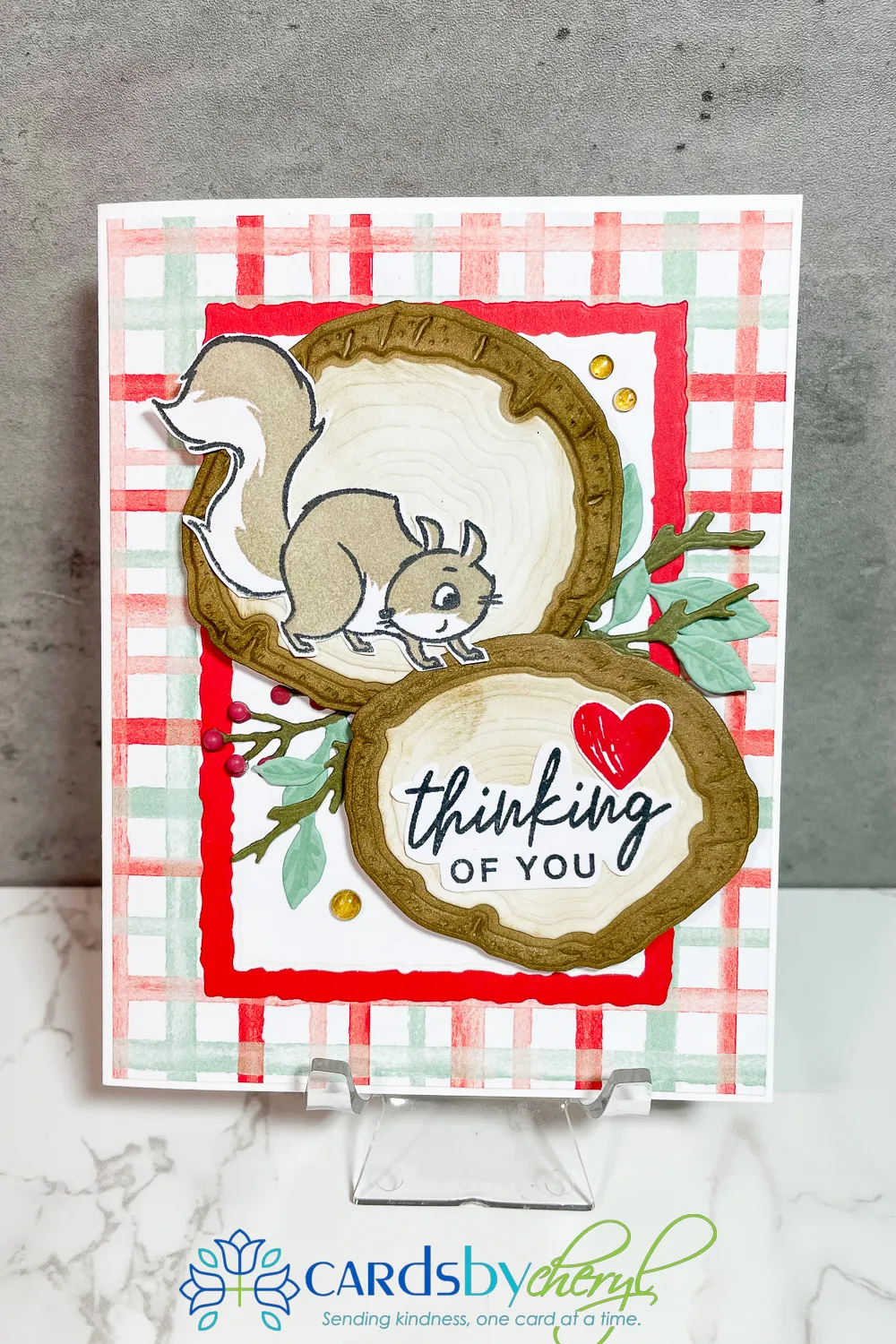 Greeting card that says "Thinking of you"